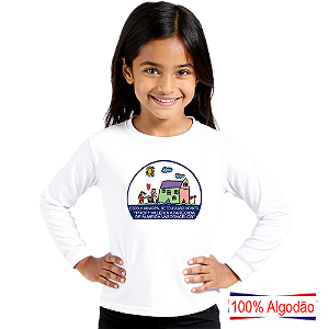 Camiseta Infantil 100% Algodão - Manga Longa - EMEI Profª Valéria A de Almeida Vasconcelos