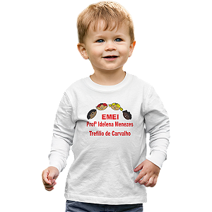 Camiseta Escolar Infantil 100% Poliéster Manga Longa - EMEI Profª Idelena Menezes T. de Carvalho