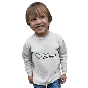 Camiseta Escolar Infantil 100% Poliéster Manga Longa - Creche Meimei