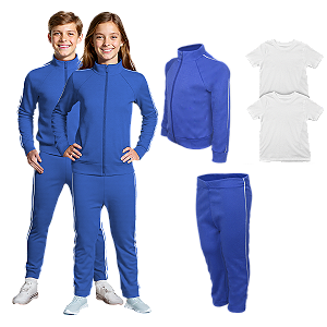 Kit Conjunto Helanca Roupa Juvenil Uniforme Escolar