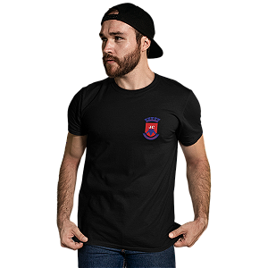 Camiseta Escolar Adulto Preta PV (Malha Fria) Manga Curta - E.E. João Cursino