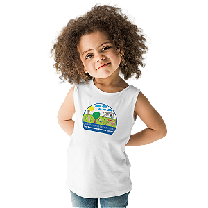 Camiseta Escolar Infantil 100% Poliéster Regata - EMEI Profª Cleanir Santos Maldonado Campoy