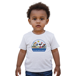 Camiseta Escolar Infantil 100% Algodão Manga Curta - EMEI Prof. Ladiel Benedito de Carvalho