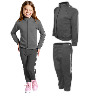 Conjunto Helanca Infantil - Cinza Chumbo