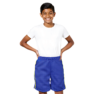 Bermuda Helanca Escolar Juvenil com Friso Amarelo