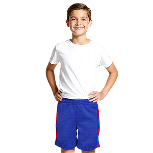 Bermuda Helanca Escolar Infantil com Friso Vermelho