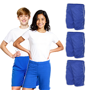 Kit 3 Bermudas Helanca Escolar Juvenil
