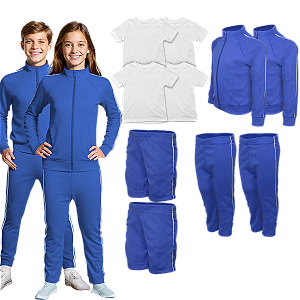 Kit Uniforme Escolar Juvenil Conjunto Helanca Completo