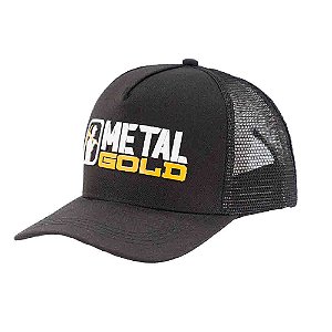 Boné Aba Curvada Redinha Vazado Metal Gold Preto Unisex