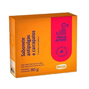 Sabonete Antipulgas e Carrapatos 80g  Ibasa