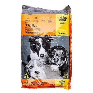 Racao Three Dogs Original Filhotes R. Med e Gdes 15kg
