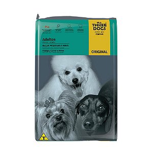 Racao Three Dogs Original Ad. Peq e Mini 15kg