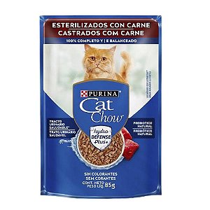 Sache Cat Chow Castrados Carne ao Molho 85g