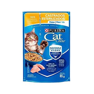 Sache Cat Chow Castrados Peixe ao Molho 85g