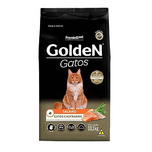 Racao Golden Gatos Castrado Salmao 10,1 Kg