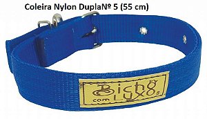 Coleira Nylon Dupla Etiqueta N5 - Bicho Com Luxo