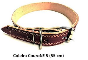 Coleira Couro N5 - Bicho Com Luxo