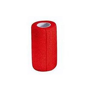 Bandagem Autoadesiva Flexivel Vermelho - 4,5 m X 10 Cm (esticado) - Uso Veteri