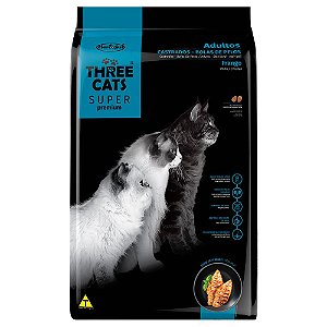 Racao Three Cats Sp Bola Pelo Castrado Frango 500g