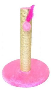 Arranhador Poste Sisal Pelucia Grande Rosa