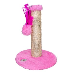 Arranhador Poste Sisal Pelucia Grande Rosa