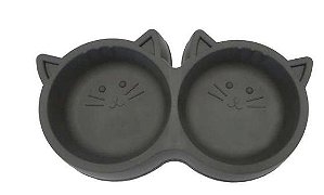 Comedouro Duplo Gato Preto 500ml (pet In