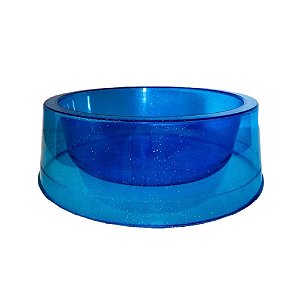Comedouro Glitter Filhote 300ml Azul