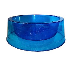 Comedouro Glitter Filhote 300ml Azul