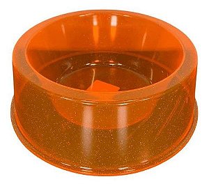 Comedouro Glitter Medio 1000ml Laranja
