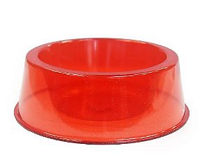 Comedouro Glitter Medio 1000ml Vermelho
