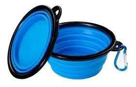Comedouro Retratil Silicone Azul (thepet