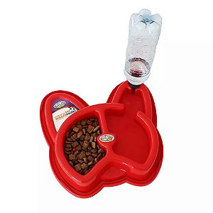 Bebedouro Comedouro 3x1 Dogger Vermelho