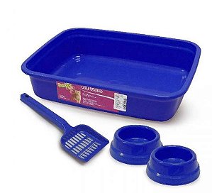 Kit Gato Tradicional Azul 4pcs Murano