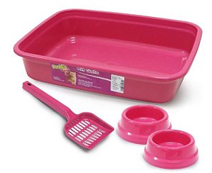 Kit Gato Tradicional Rosa 4pcs Murano