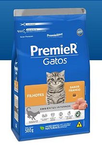 Racao Premier Gatos Filhotes Frango 500 Gr
