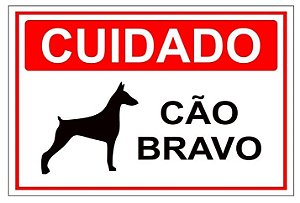Placa-Cuidado Cachorro Bravo