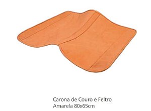 Carona de Couro e Feltro Marrom 80x65cm - Regalo