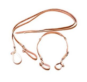 Conjunto Redea e Cabecada Lisa Couro Cru 1816 - Regalo Campeiro