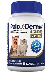 Pelo e Derme 1500mg 30cp Vetnil