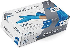 Luva Nitrilica Azul Unigloves P Cx C/100un