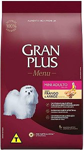 Racao Gran Plus Menu Cao Ad Mini Frango e Arroz 15kg