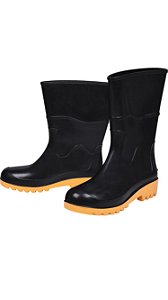 Bota Baspan Pvc Preta/amar C.Medio S/forro 40