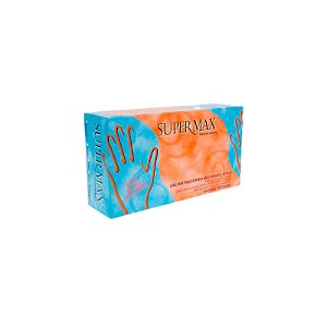 Luva Supermax Nitrilo Azul Eg - C/100un Sem Po
