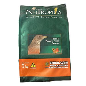 Racao nutropica Sabia e Passas Preto 5 Kg