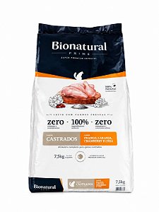 Racao Bionatural Gatos Castrados Frango 7,5 Kg