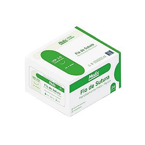 Fio Sutura Nylon N 2-0 45cm Com Agulha 20mm 3/8 Triangular - Cassul