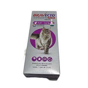 Bravecto Transdermal Plus Gatos 500mg 6,25 a 12,5kg