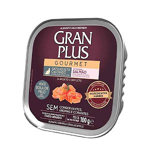 Pate Gran Plus Gato Castrado Salmao Bola de Pelo 100g