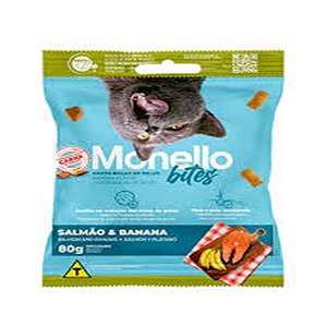 Monello Bites Gatos Bolas de Pelo Salmão e Banana 80g