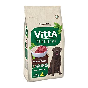 Racao Vitta Natural Carne Adulto 15kg